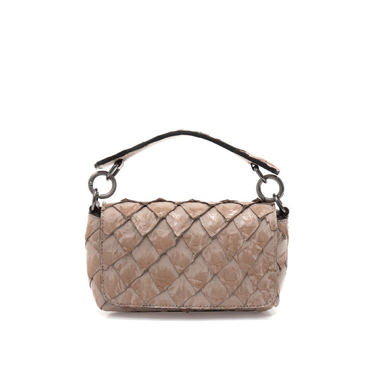 HUARI - Mini handbag em couro de pirarucu - Shitake