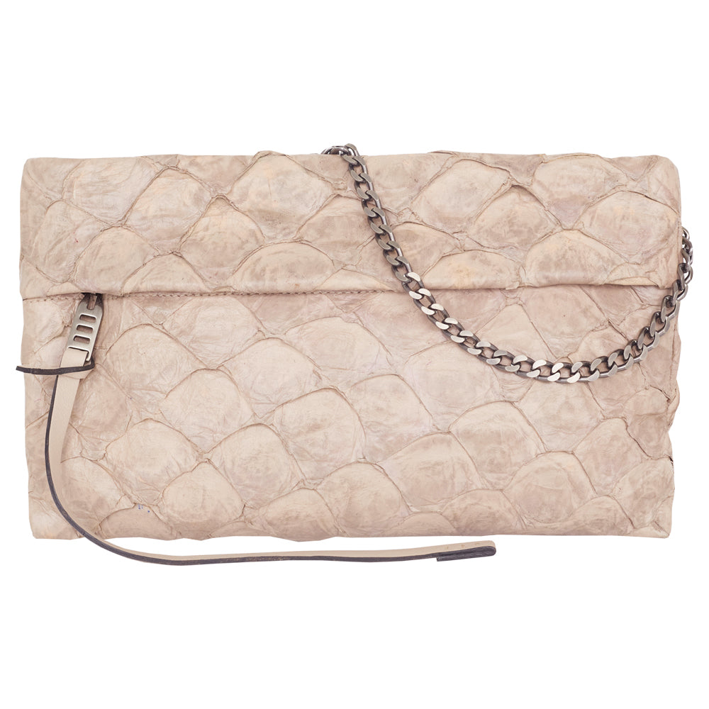 Aquira - Maxi Clutch em Couro de Pirarucu Shitake