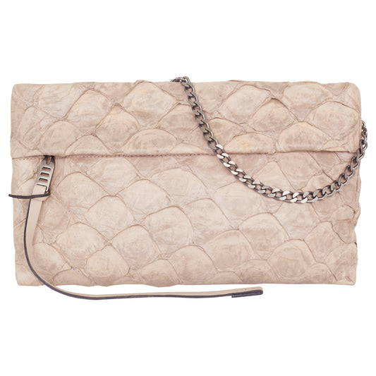 Aquira - Maxi Clutch em Couro de Pirarucu Shitake