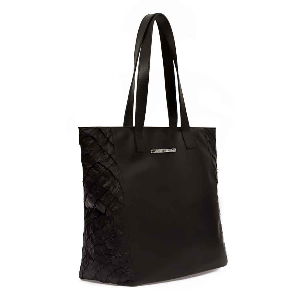 Nayla - Shopping bag with pirarucu leather sides